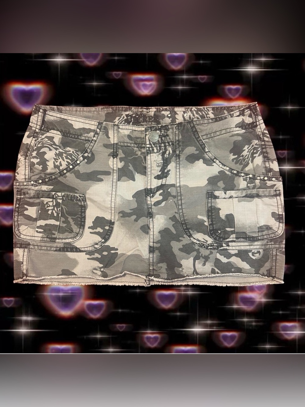 Y2K Bimbocore camo mini skirt